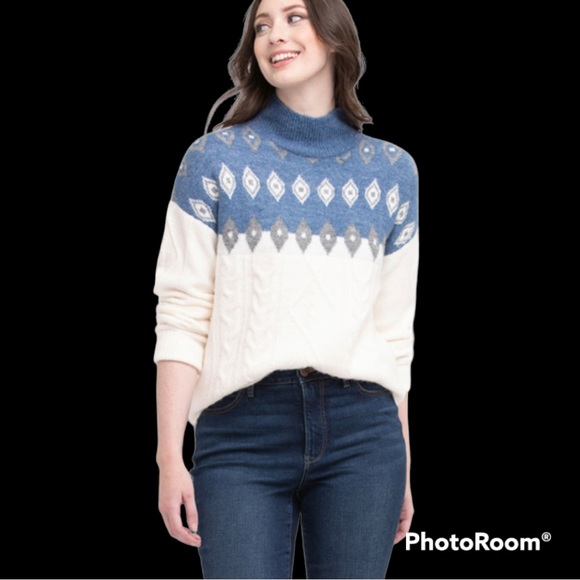 NWT Ricki’s Ladies XL Fair Isle Mock Neck Sweater - Picture 3 of 6